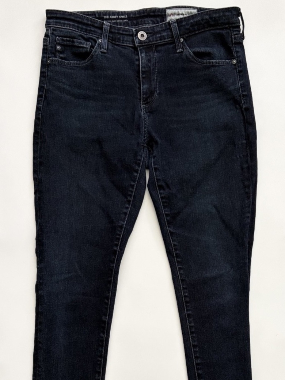 AG Adriano Goldschmied Anthropologie The Abbey Ankle Jeans 27R Dark Blue Wash